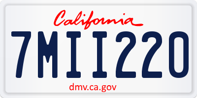 CA license plate 7MII220