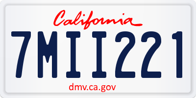 CA license plate 7MII221