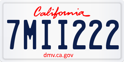 CA license plate 7MII222