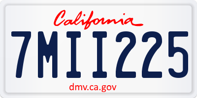CA license plate 7MII225