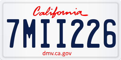 CA license plate 7MII226