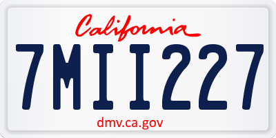 CA license plate 7MII227