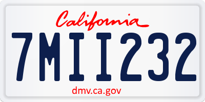 CA license plate 7MII232