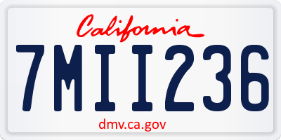 CA license plate 7MII236