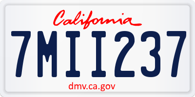 CA license plate 7MII237