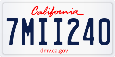 CA license plate 7MII240