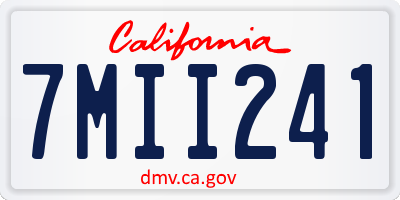 CA license plate 7MII241