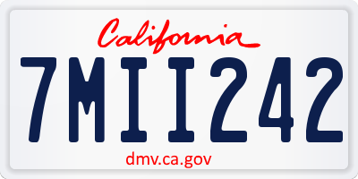 CA license plate 7MII242