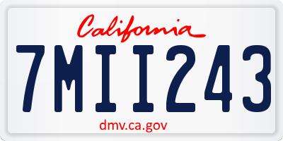 CA license plate 7MII243