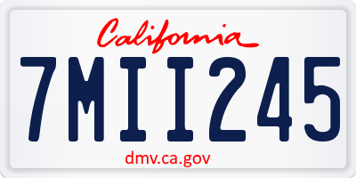 CA license plate 7MII245