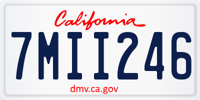 CA license plate 7MII246