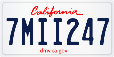CA license plate 7MII247