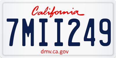 CA license plate 7MII249