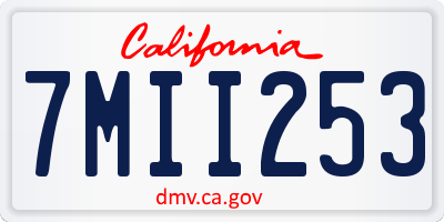 CA license plate 7MII253