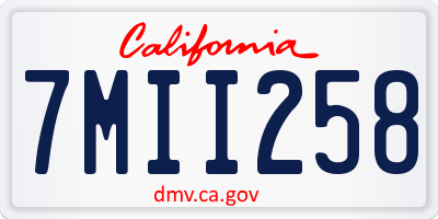 CA license plate 7MII258