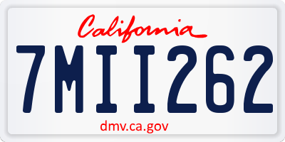 CA license plate 7MII262