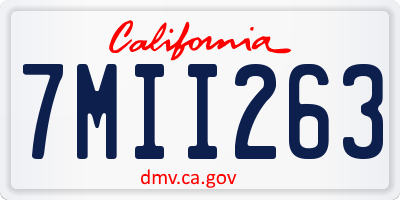 CA license plate 7MII263
