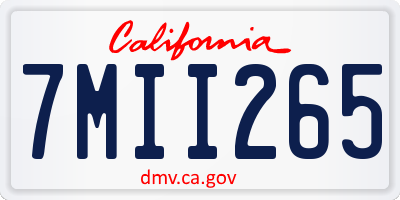 CA license plate 7MII265
