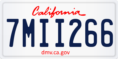 CA license plate 7MII266