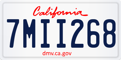 CA license plate 7MII268