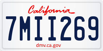 CA license plate 7MII269