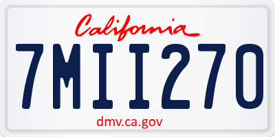 CA license plate 7MII270