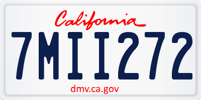 CA license plate 7MII272