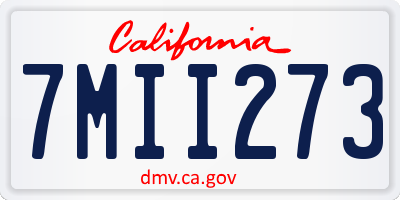 CA license plate 7MII273