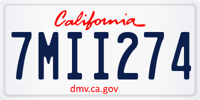 CA license plate 7MII274