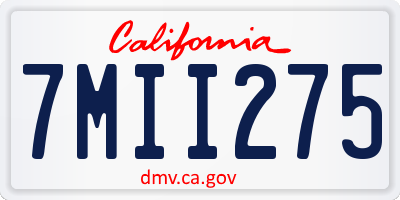 CA license plate 7MII275