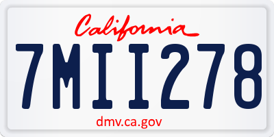 CA license plate 7MII278