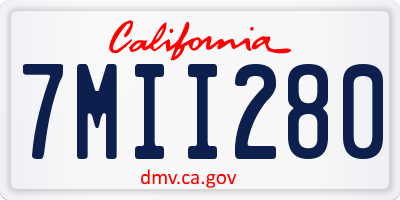 CA license plate 7MII280