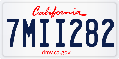 CA license plate 7MII282