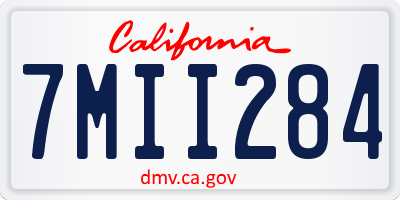 CA license plate 7MII284