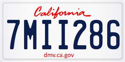 CA license plate 7MII286