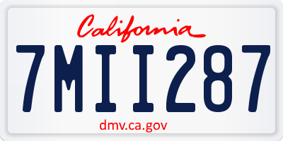 CA license plate 7MII287