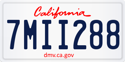 CA license plate 7MII288