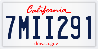 CA license plate 7MII291