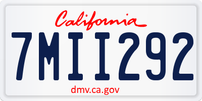 CA license plate 7MII292