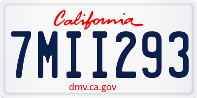 CA license plate 7MII293