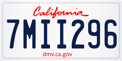 CA license plate 7MII296