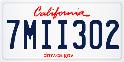 CA license plate 7MII302