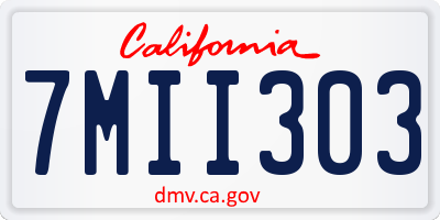 CA license plate 7MII303