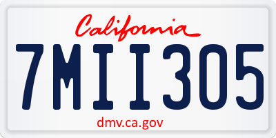 CA license plate 7MII305