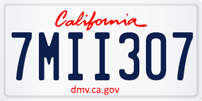 CA license plate 7MII307