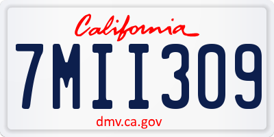 CA license plate 7MII309