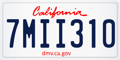 CA license plate 7MII310
