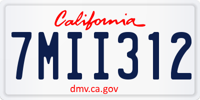 CA license plate 7MII312
