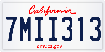 CA license plate 7MII313