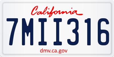 CA license plate 7MII316